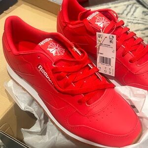 Reebok Classics Red Low-Top Sneakers with White Midsole